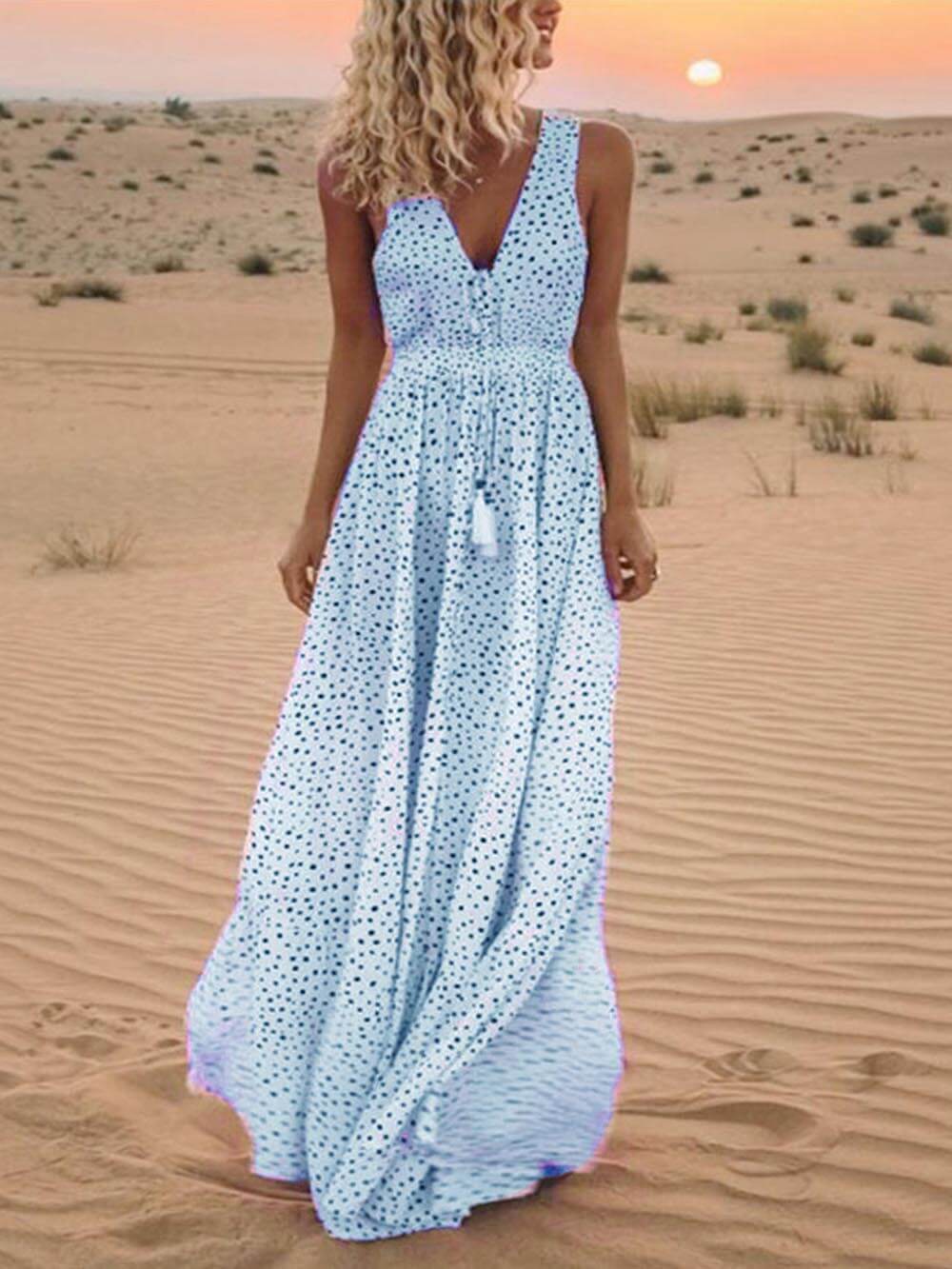 Beau- Polka-Dot Maxi Dress