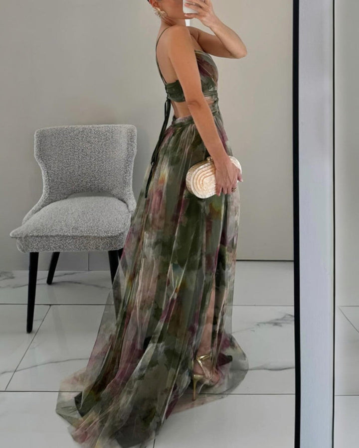 Giselle - Charming Maxi Dress with Floral Print