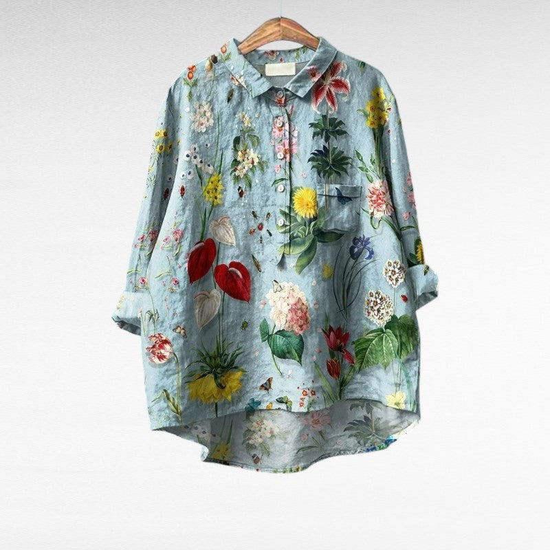 Béatrice | Elegant Linen Summer Blouse