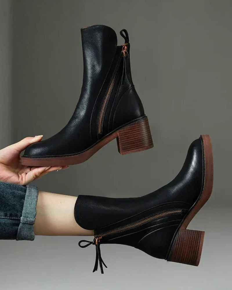 Vallory | Elegant Black Leather Boot