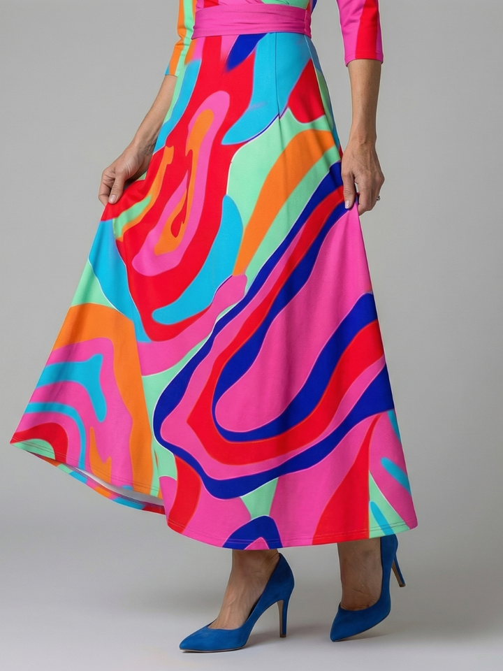 Celine | Midi Dress with Wrap Collar
