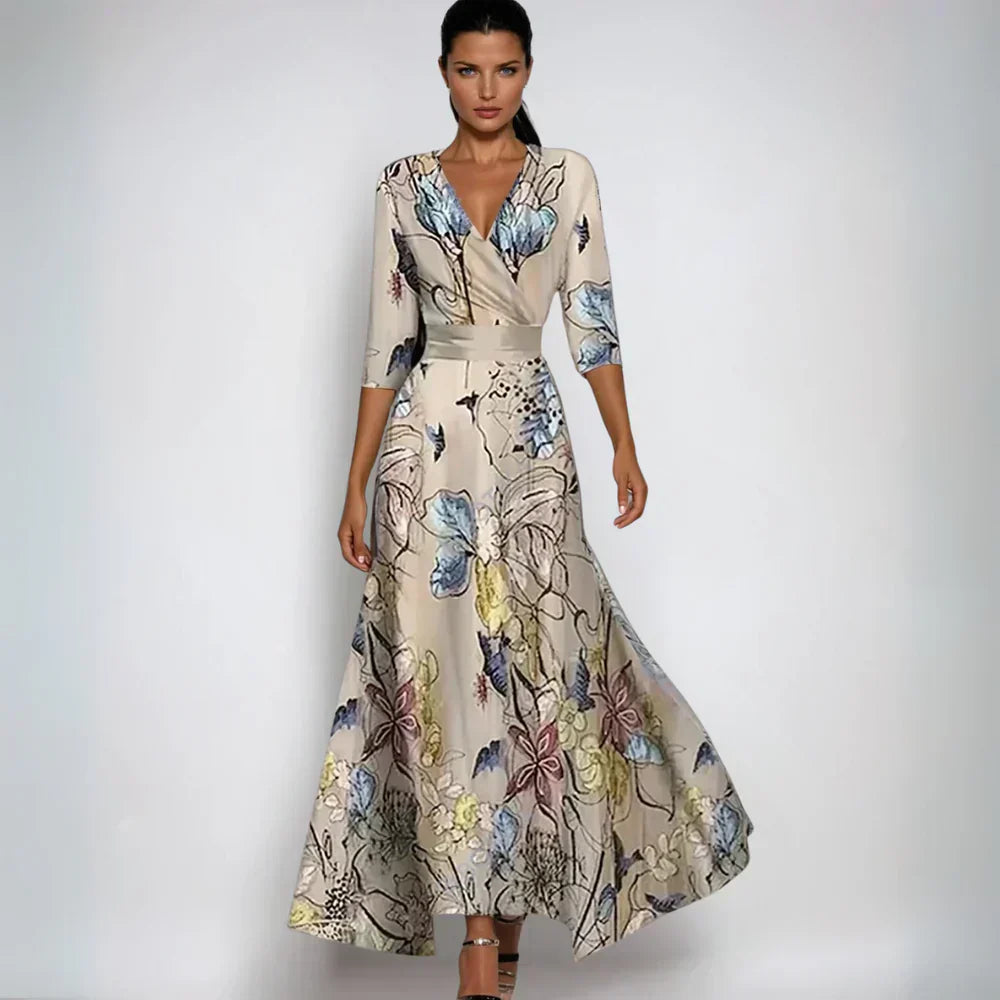 Eliana™ | Elegant A-Line Floral Dress