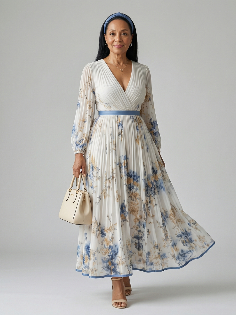 Rielle | Folding Wrap Midi Dress