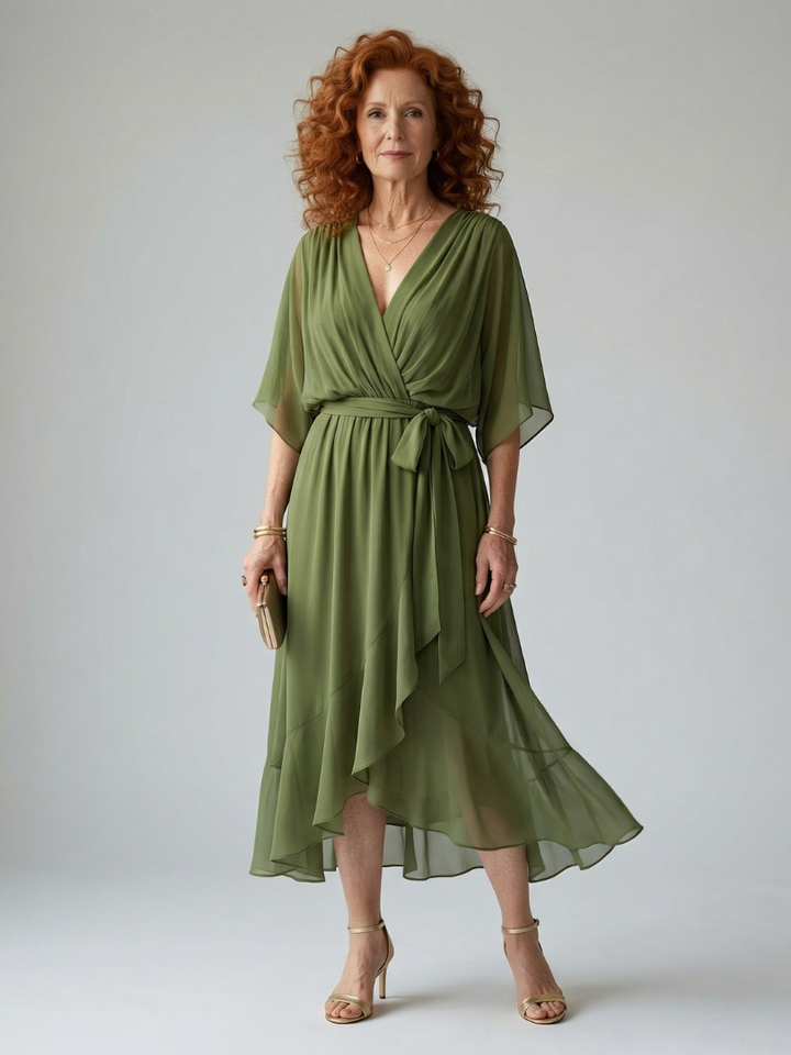 Elric | Light Midi Dress with Draping