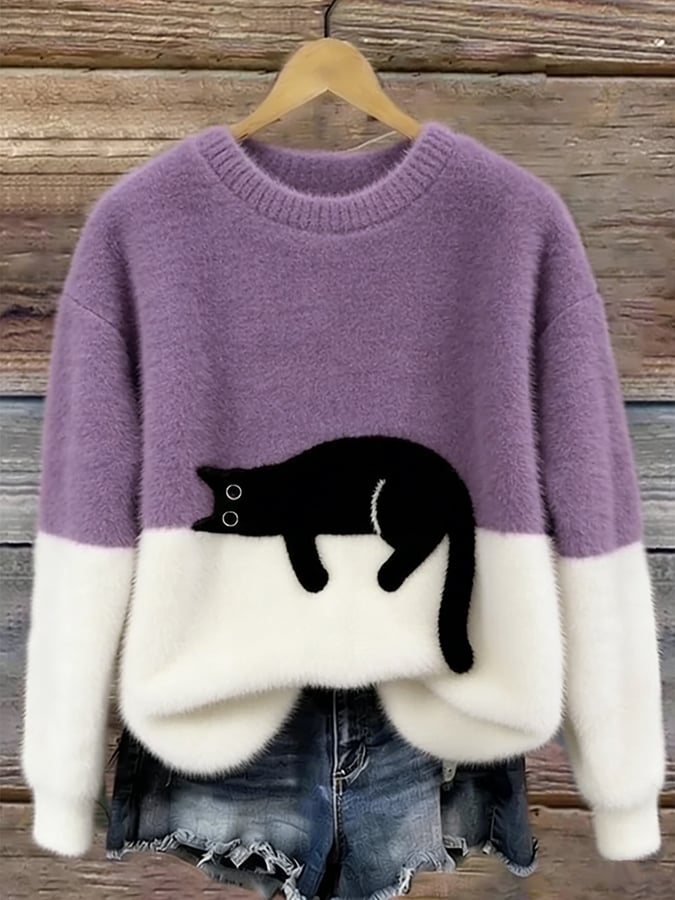 Luna | Women's Cat Print Sweatshirt
