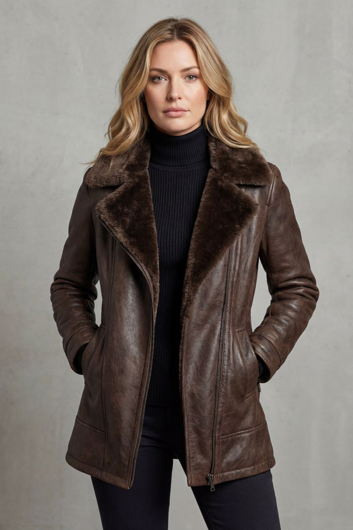 Ravella – Shearling-lined elegance – Leather jacket