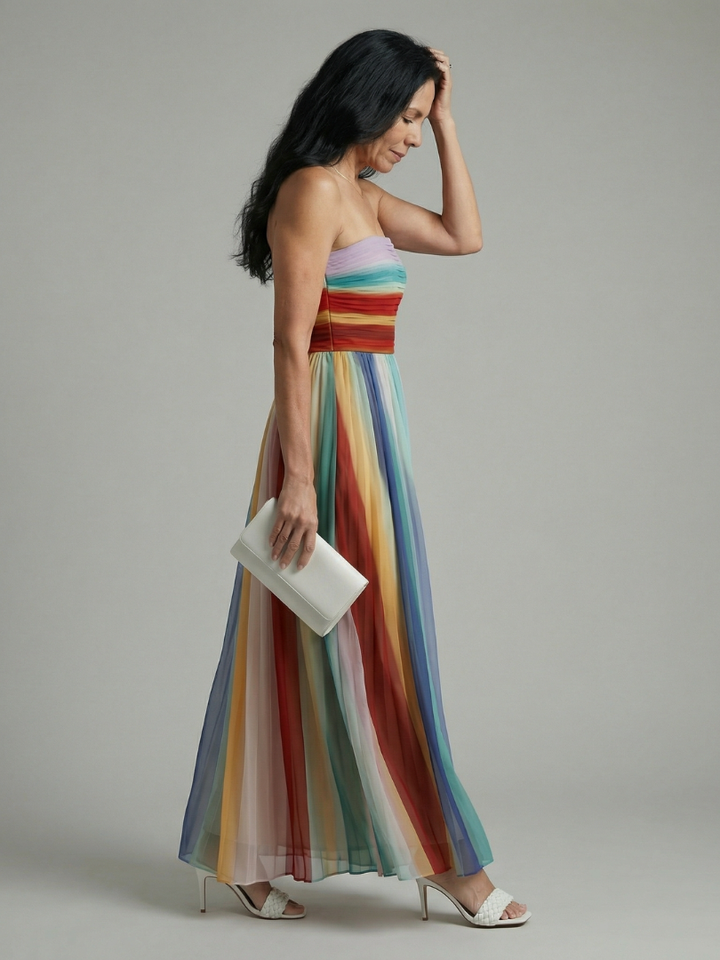 Serene | Maxi Dress with Light Stripes
