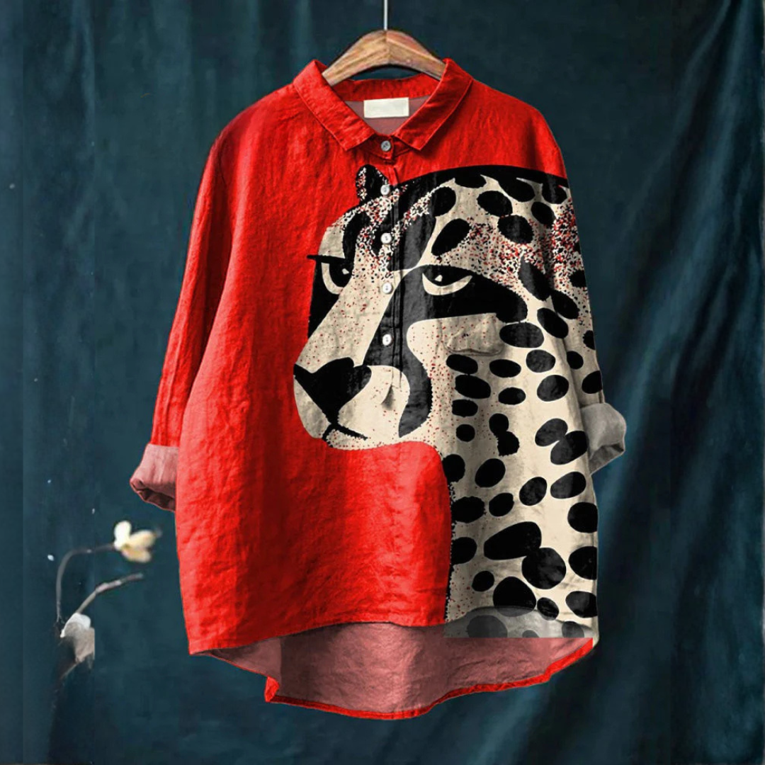 Ornella – Linen Shirt with Pattern