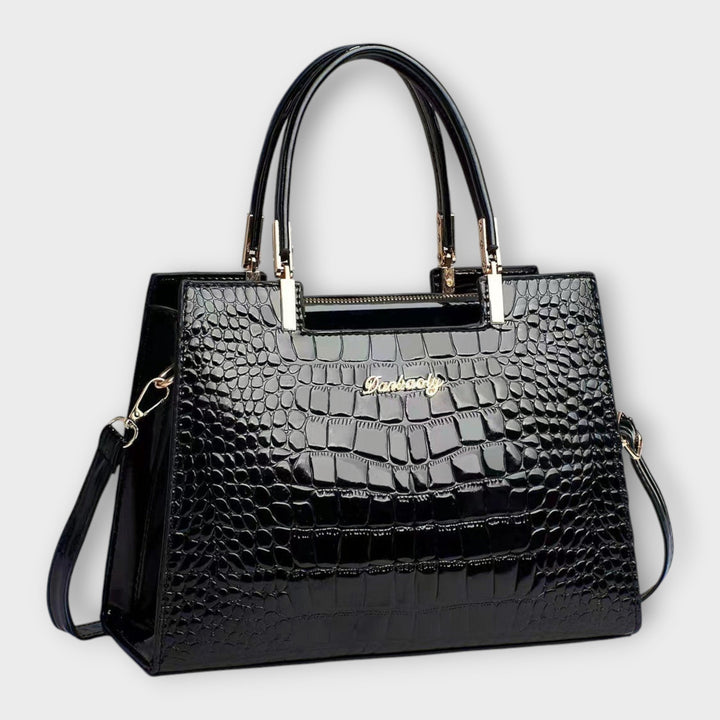 Maison Verdelle -  Shiny Crocodile Skin Pattern Handbag