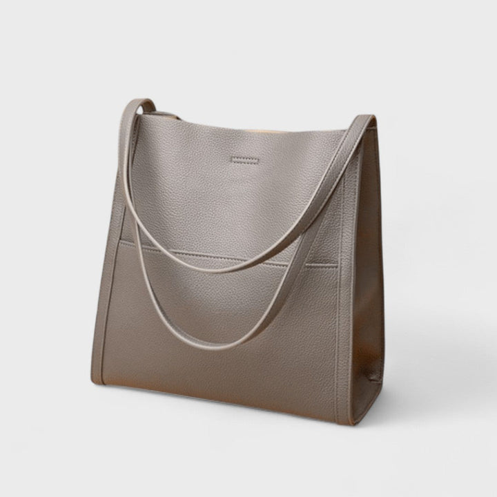 Fera - Solid Color Genuine Leather Crossbody Bag