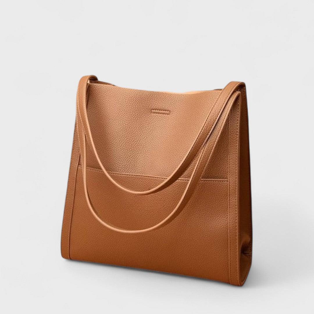 Fera - Solid Color Genuine Leather Crossbody Bag