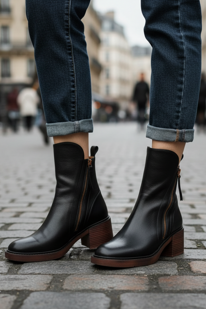 Vallory | Elegant Black Leather Boot