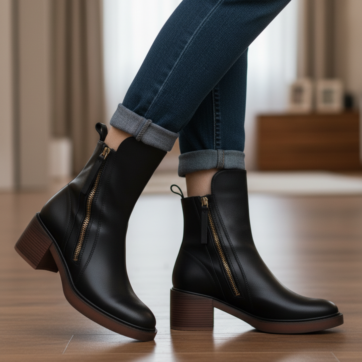 Vallory | Elegant Black Leather Boot
