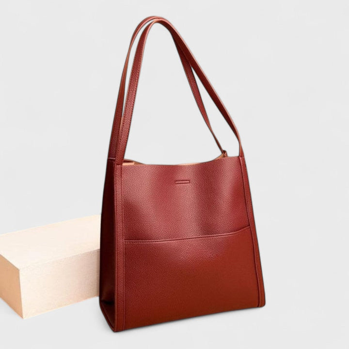Fera - Solid Color Genuine Leather Crossbody Bag