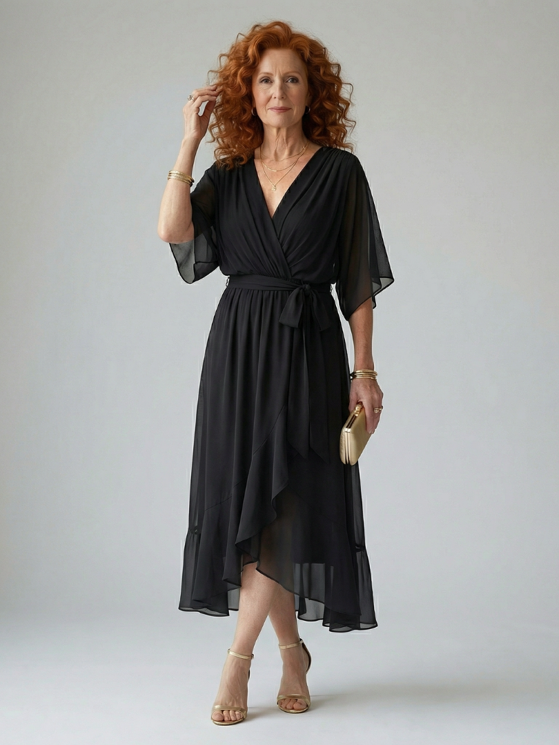Elric | Light Midi Dress with Draping