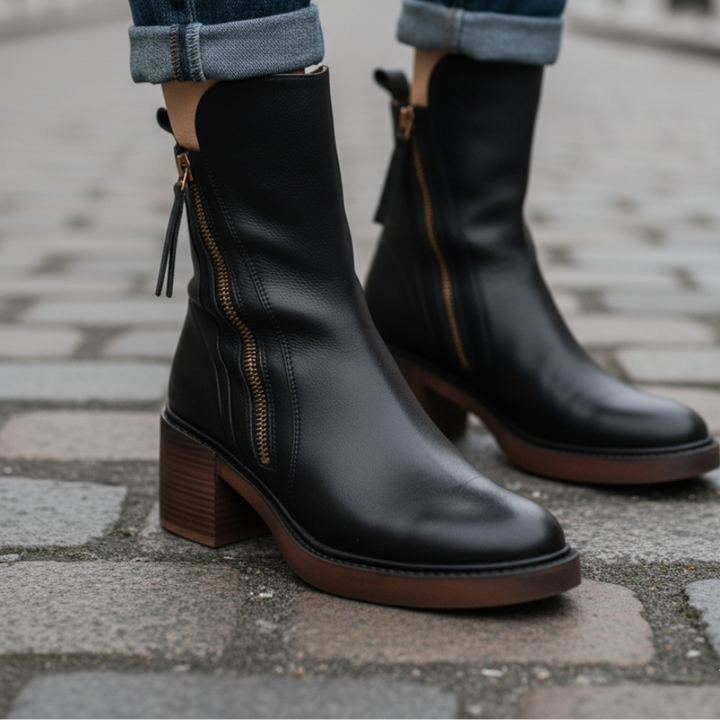 Vallory | Elegant Black Leather Boot