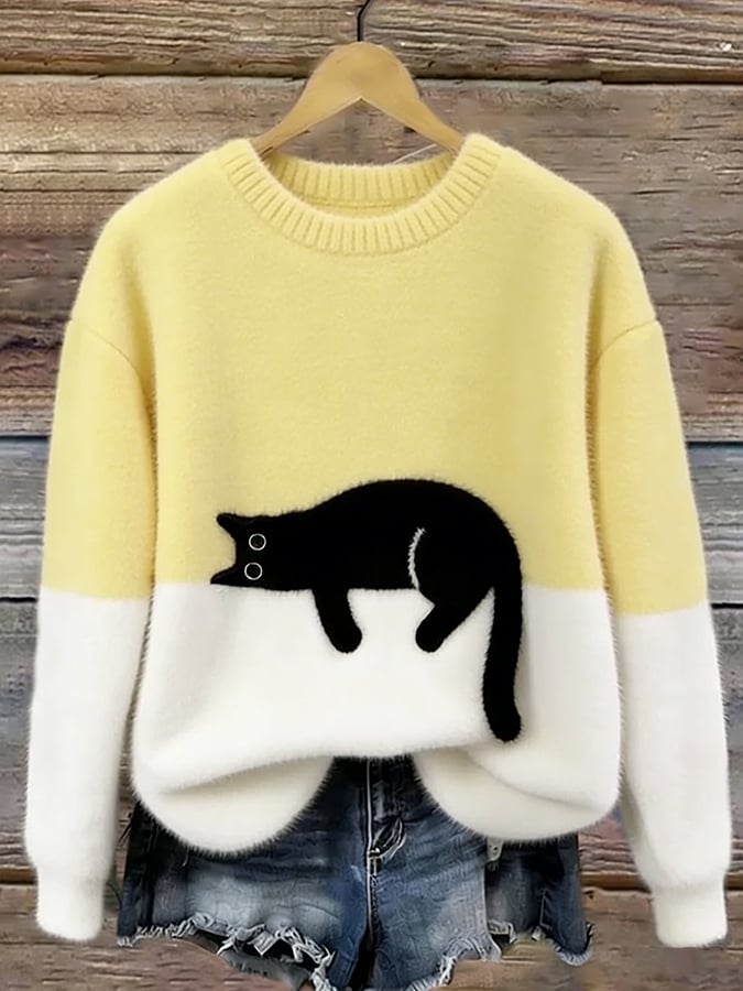 Luna | Women's Sweatshirt with Cat Print