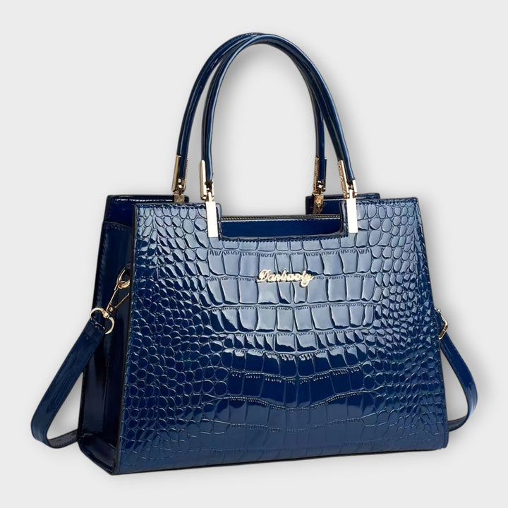 Maison Verdelle -  Shiny Crocodile Skin Pattern Handbag