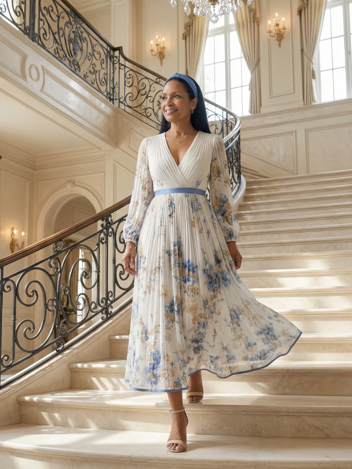 Rielle | Folding Wrap Midi Dress
