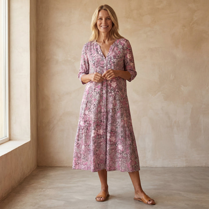 HARINA - Elegant Dress with V-Neck