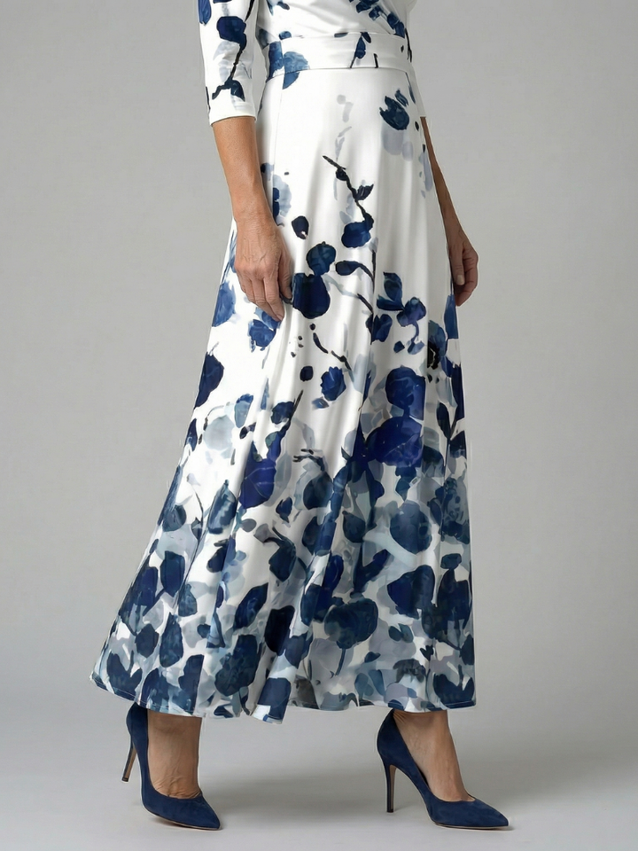 Celine | Midi Dress with Wrap Collar