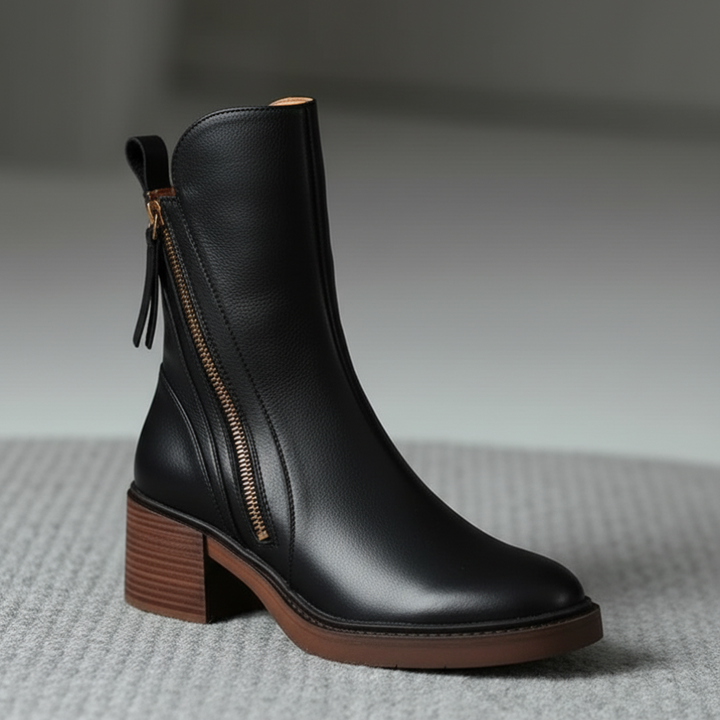 Vallory | Elegant Black Leather Boot