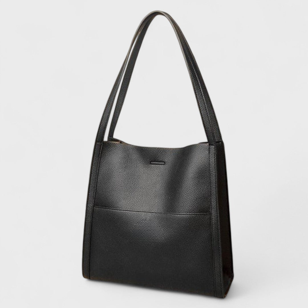Fera - Solid Color Genuine Leather Crossbody Bag