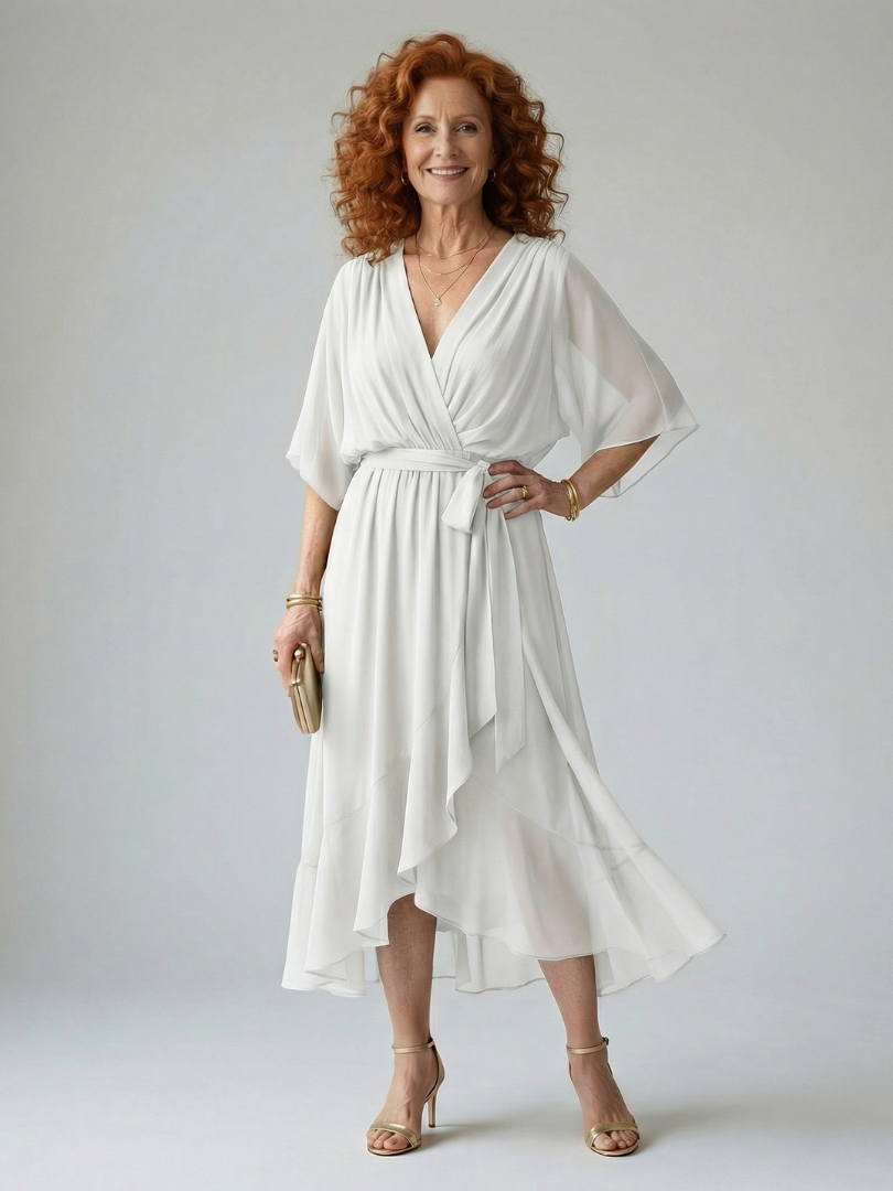 Elric | Light Midi Dress with Draping