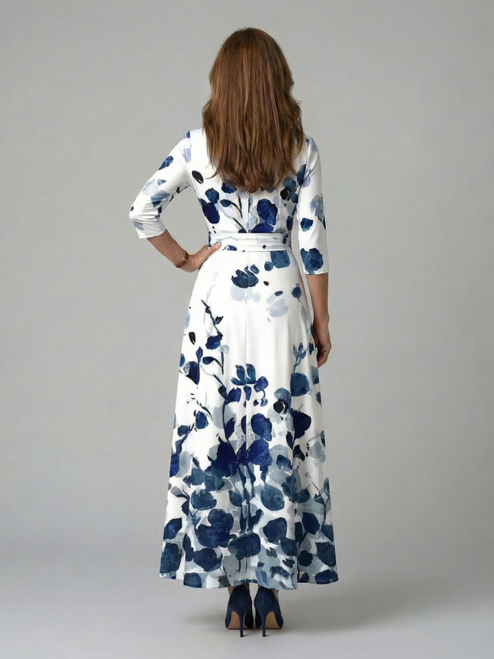 Celine | Midi Dress with Wrap Collar