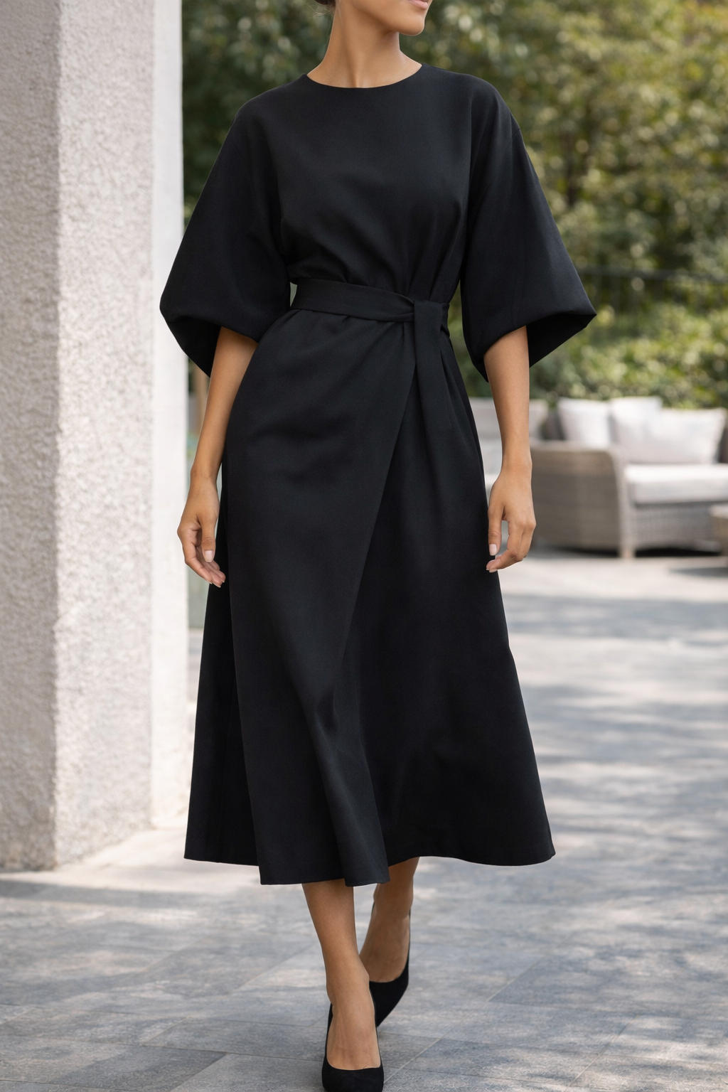 Beatrice™ | Women's Belted Midi Dress