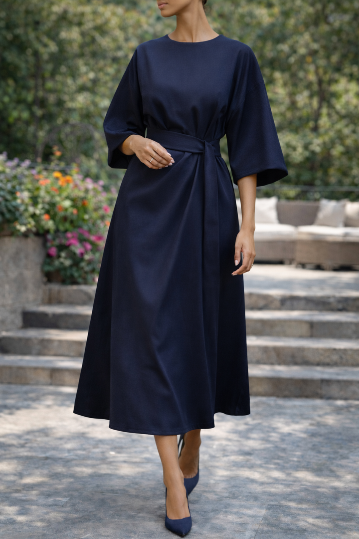 Beatrice™ | Women's Belted Midi Dress