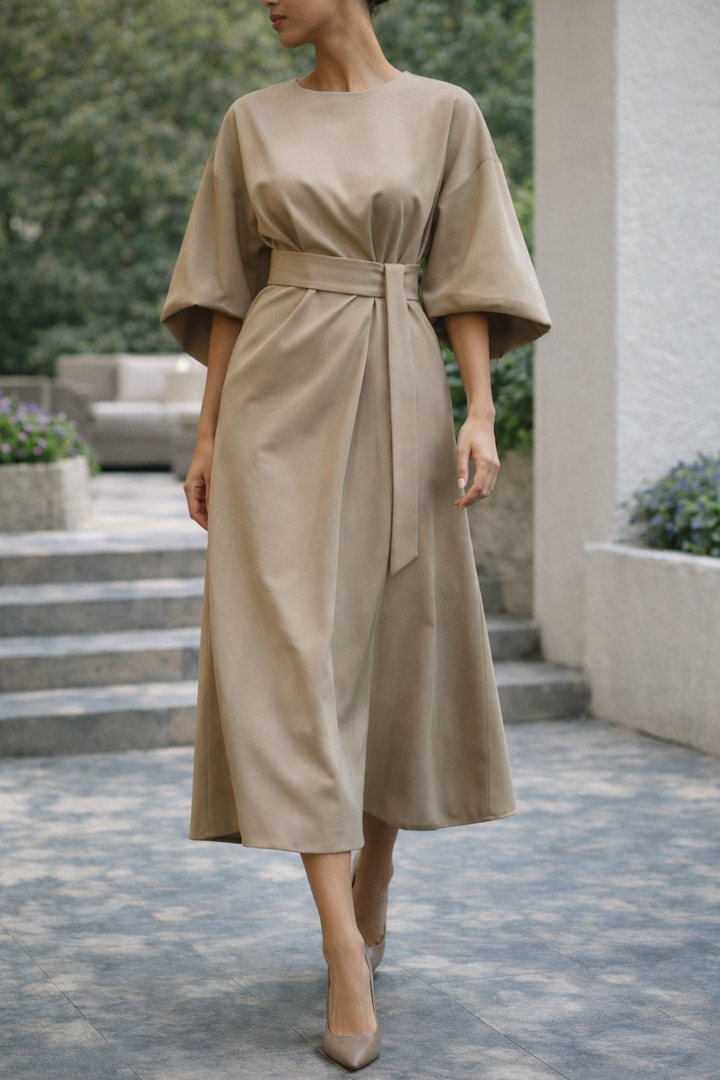 Beatrice™ | Women's Belted Midi Dress