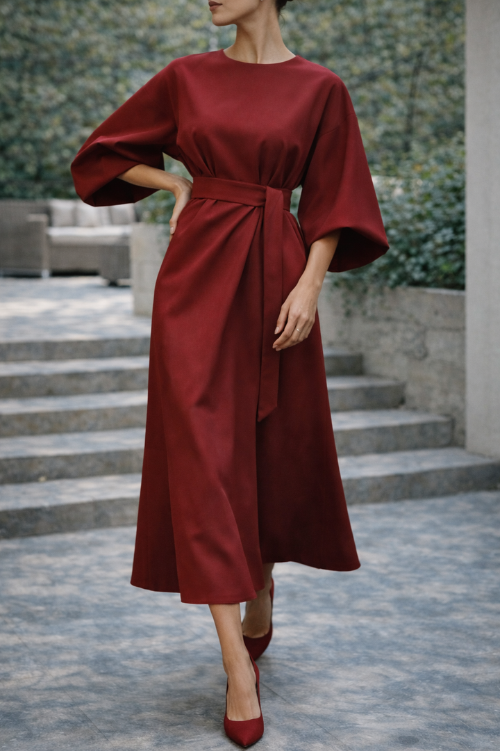 Beatrice™ | Women's Belted Midi Dress