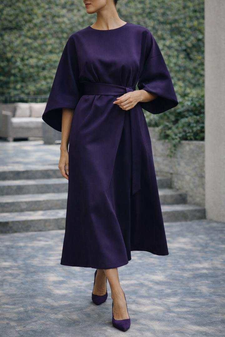 Beatrice™ | Women's Belted Midi Dress