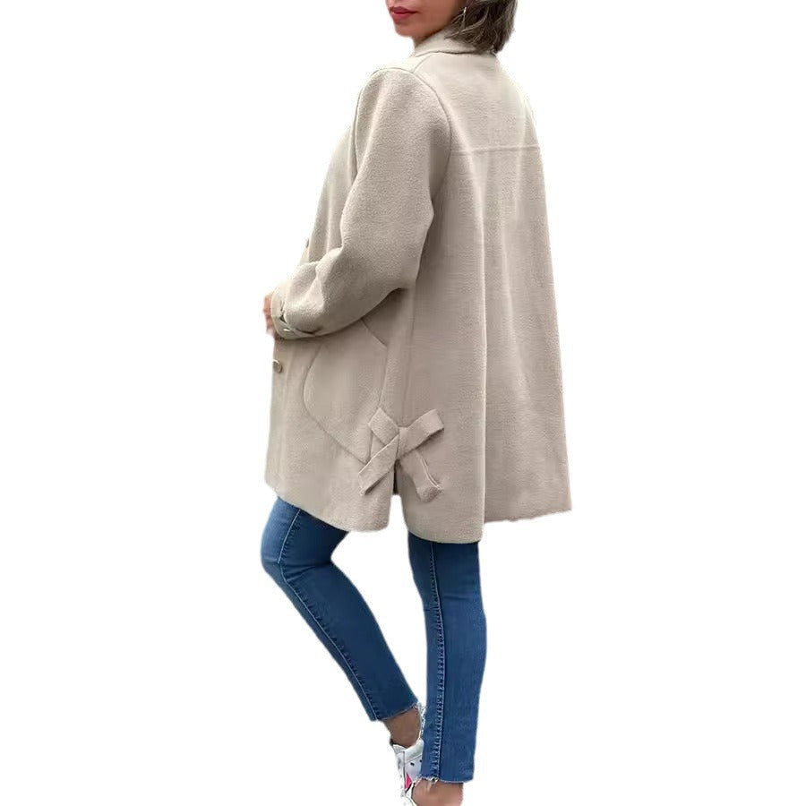 Nadine™ | Classic oversized coat with bow details
