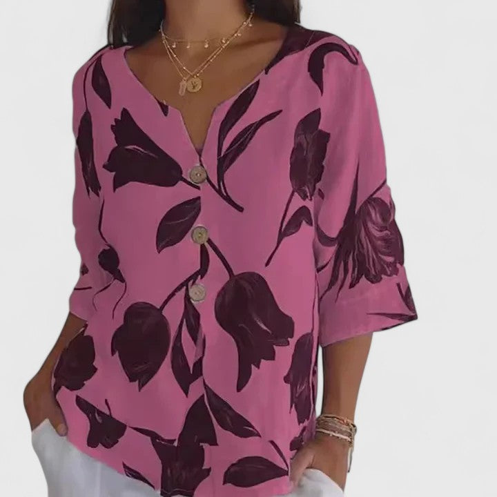 Isabel | Elegant Floral Print Blouse