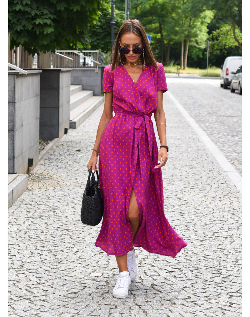 Tzahalit™ | Elegant Floral V Dress