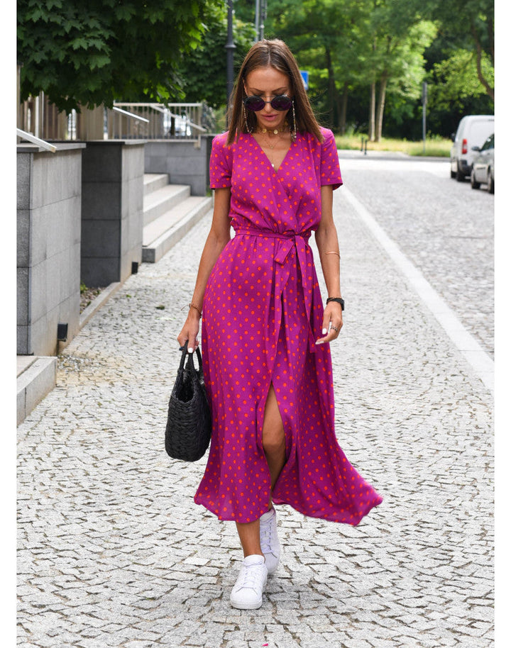 Tzahalit™ | Elegant Floral V Dress