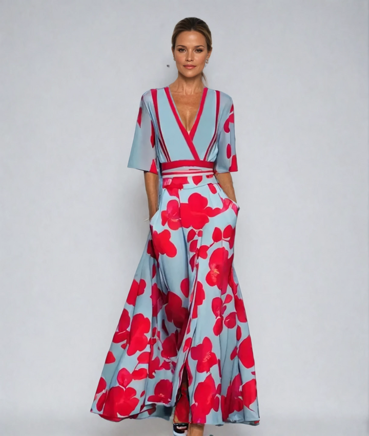 Eliana™ | Elegant A-Line Floral Dress