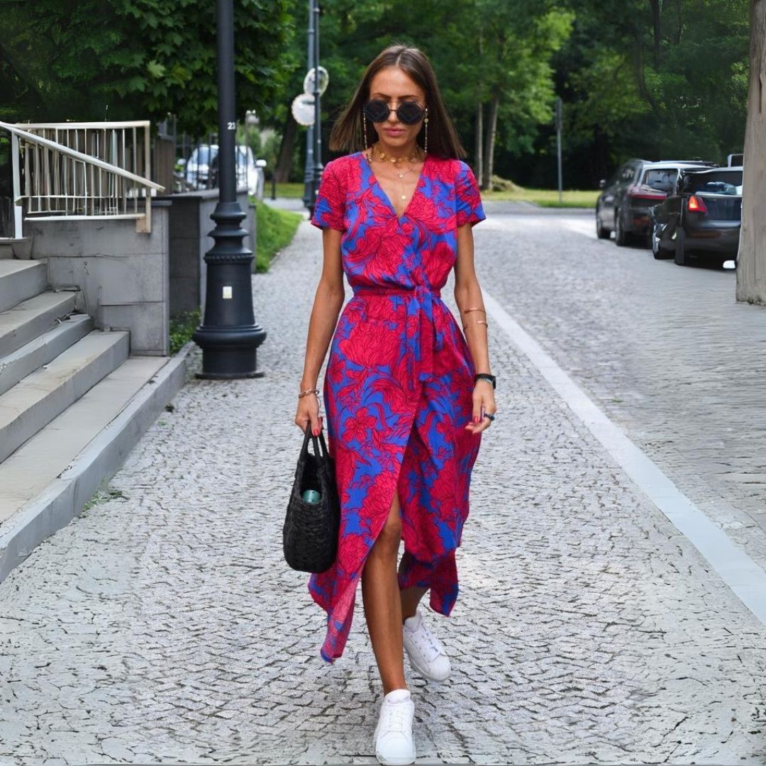 Tzahalit™ | Elegant Floral V Dress