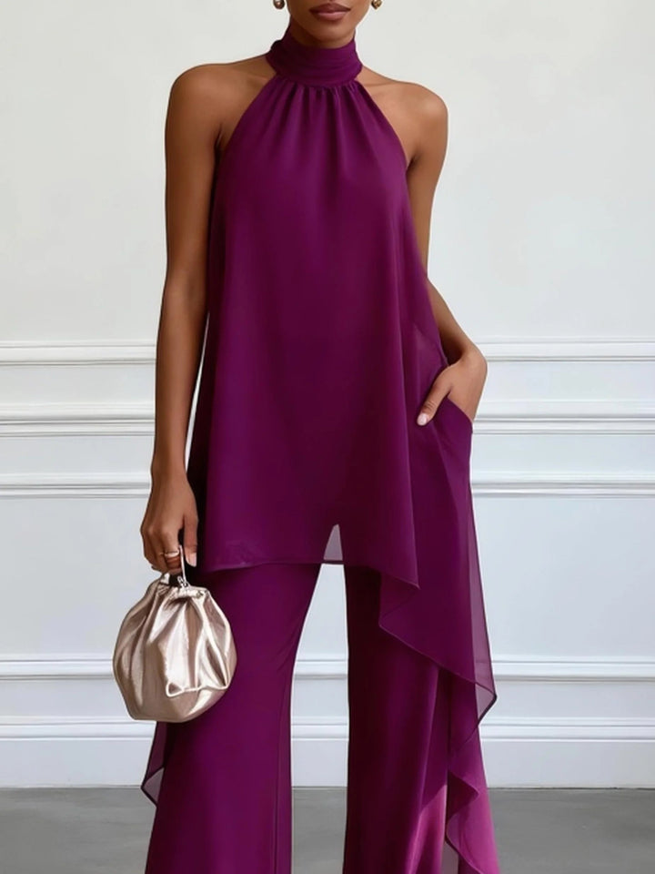 Viola | Elegant Halter Suit with Pants