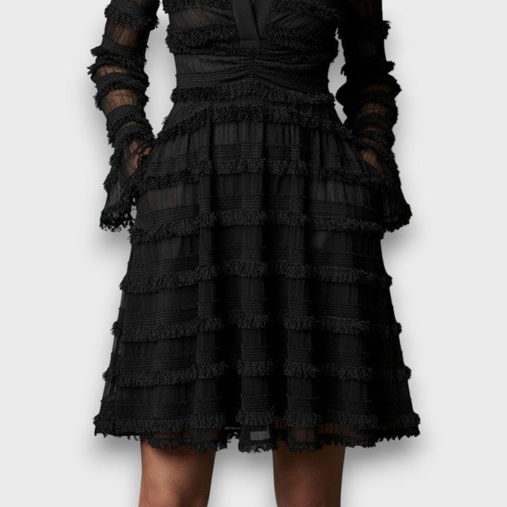 Parisa – Midi Dress with Transparent Fringes