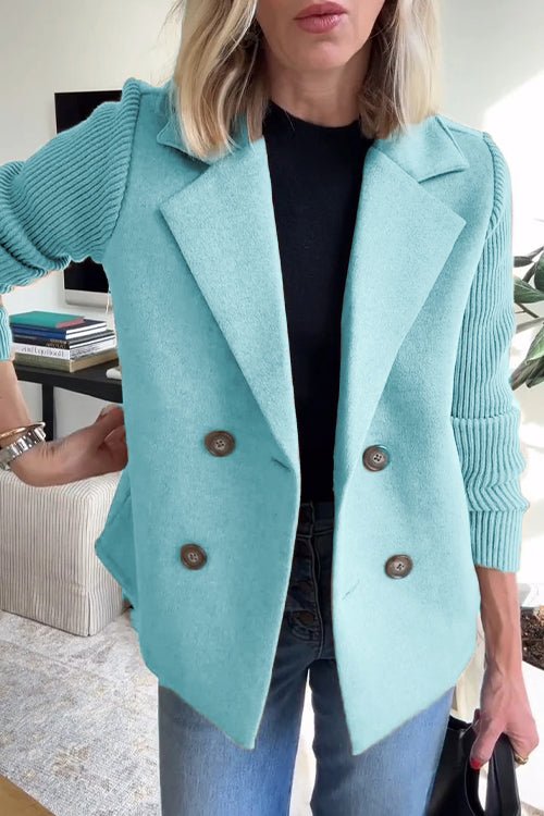 OLIVIA | ELEGANT JACKET WITH KNITTED SLEEVES