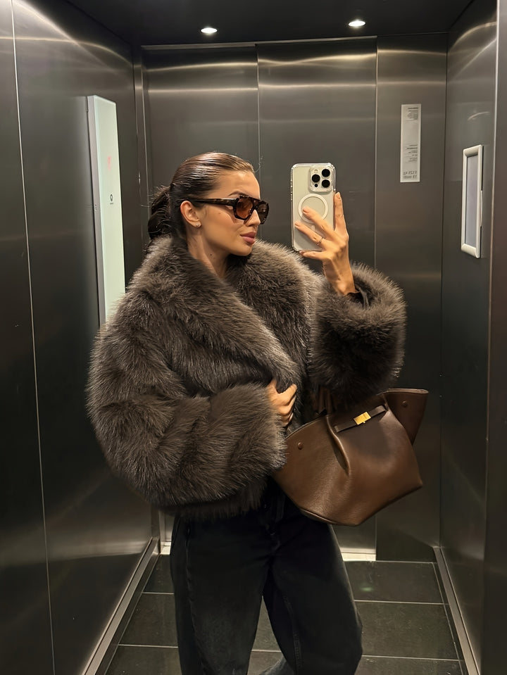 Plush Short Jacket for Women - Cozy Warmth