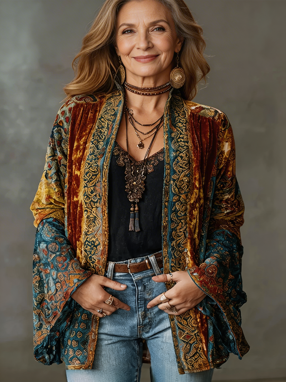 Elyska - Boho Style Kimono Coat
