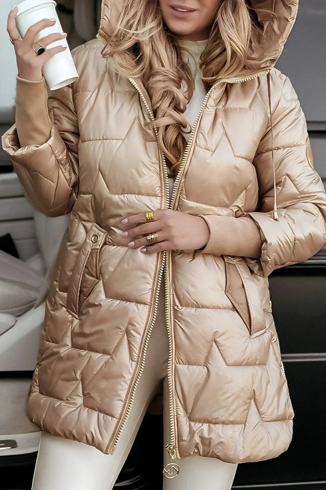 JULIA | ELEGANT WINTER COAT WITH HOOD AND PADDING