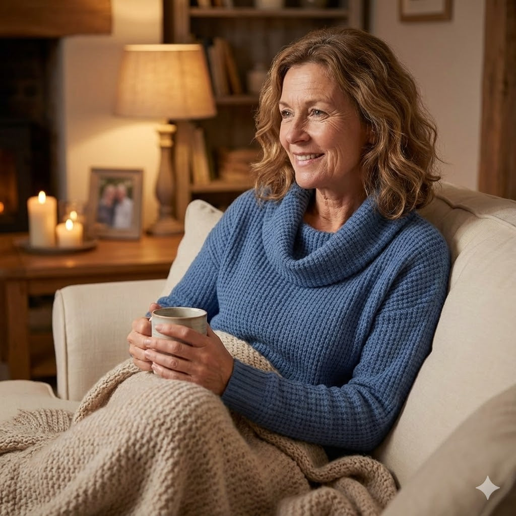 Amber™ Warm Sweater with Elegant Waterfall Neckline