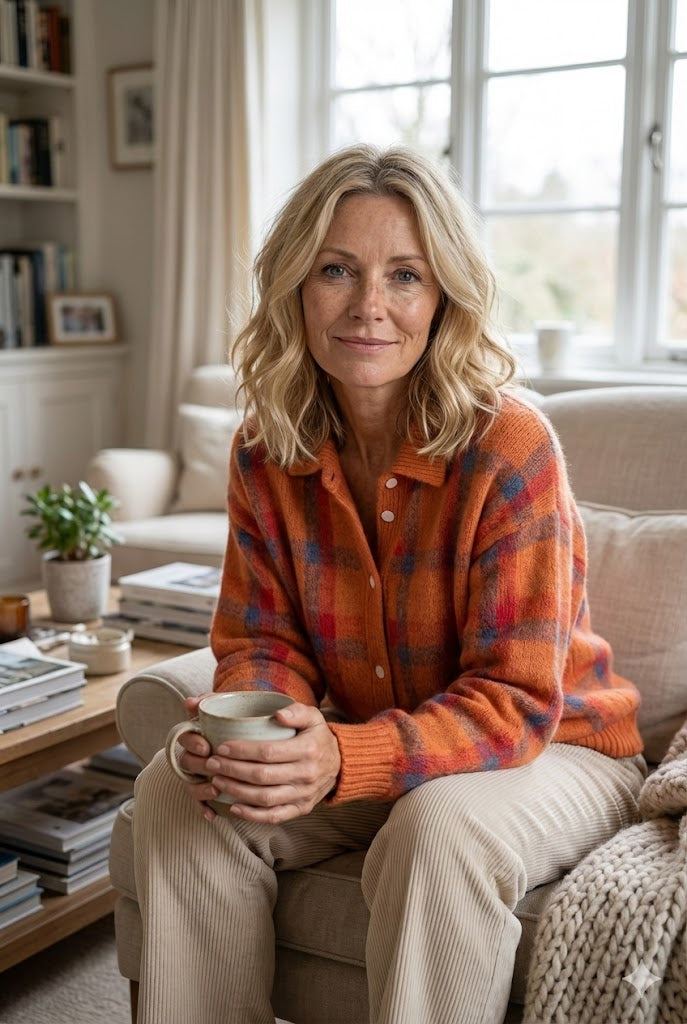 Anna™ | Check Cardigan Retro and Comfortable