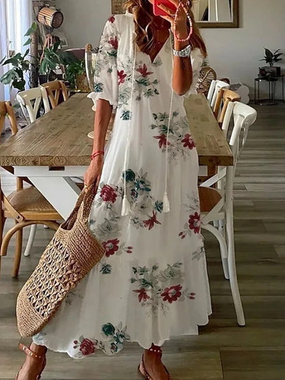 Tina - Elegant Boho Dress with Tummy Coverage